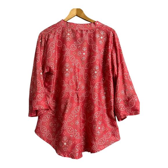 Handmade Tunic Blouse Shirt Womens L / XL Button Down Boho Indie Hippie - Picture 9 of 9